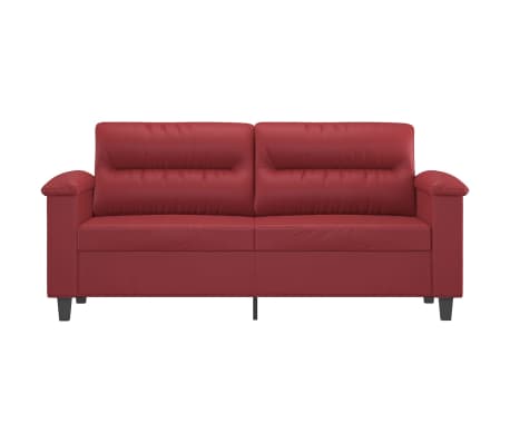 vidaXL Sof&aacute; de 2 lugares 140 cm couro artificial vermelho tinto