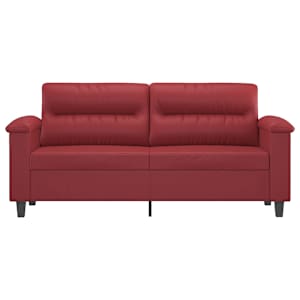 vidaXL Sof&aacute; de 2 lugares 140 cm couro artificial vermelho tinto