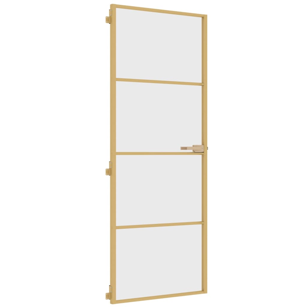 Ușă interior Slim auriu 76×201,5 cm sticlă securizată/aluminiu
