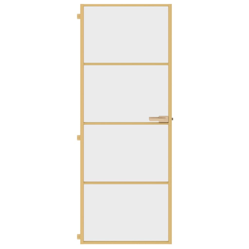 vidaXL Ușă interior Slim auriu 76x201,5 cm sticlă securizată/aluminiu