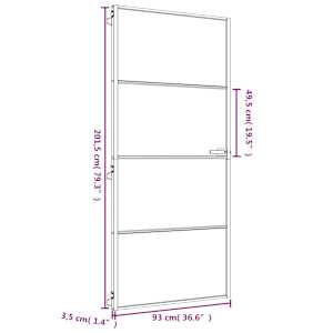 Interiérové dveře úzké zlaté 93x201,5 cm tvrzené sklo a hliník - obrázek 9