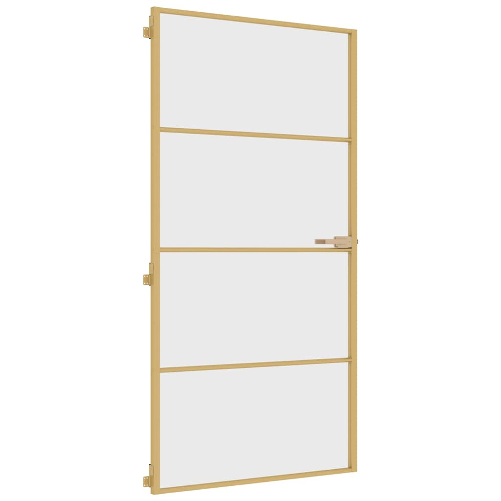 Thumbnail - vidaXL Innentür Schlank Golden 102,5x201,5 cm Hartglas und Aluminium