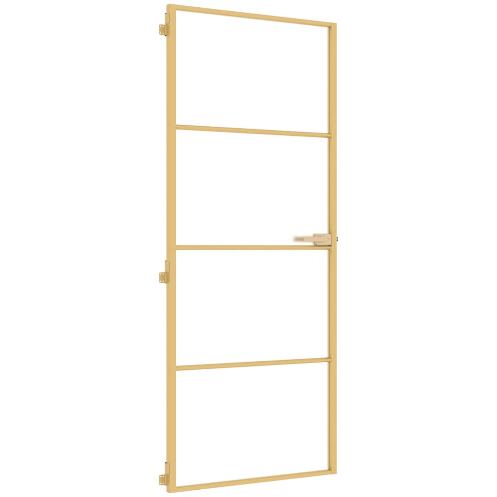 Thumbnail - vidaXL Innentür Schlank Golden 83x201,5 cm Hartglas und Aluminium