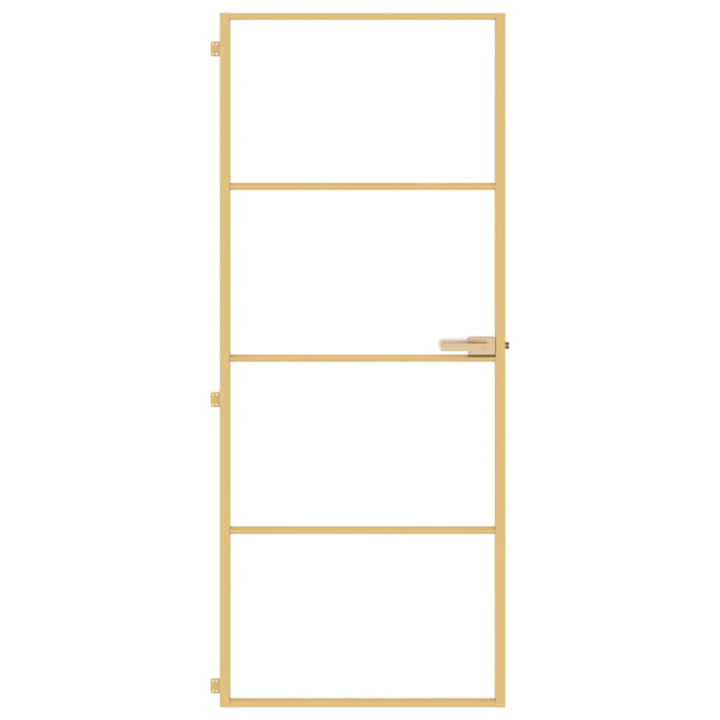 Thumbnail - vidaXL Innentür Schlank Golden 83x201,5 cm Hartglas und Aluminium