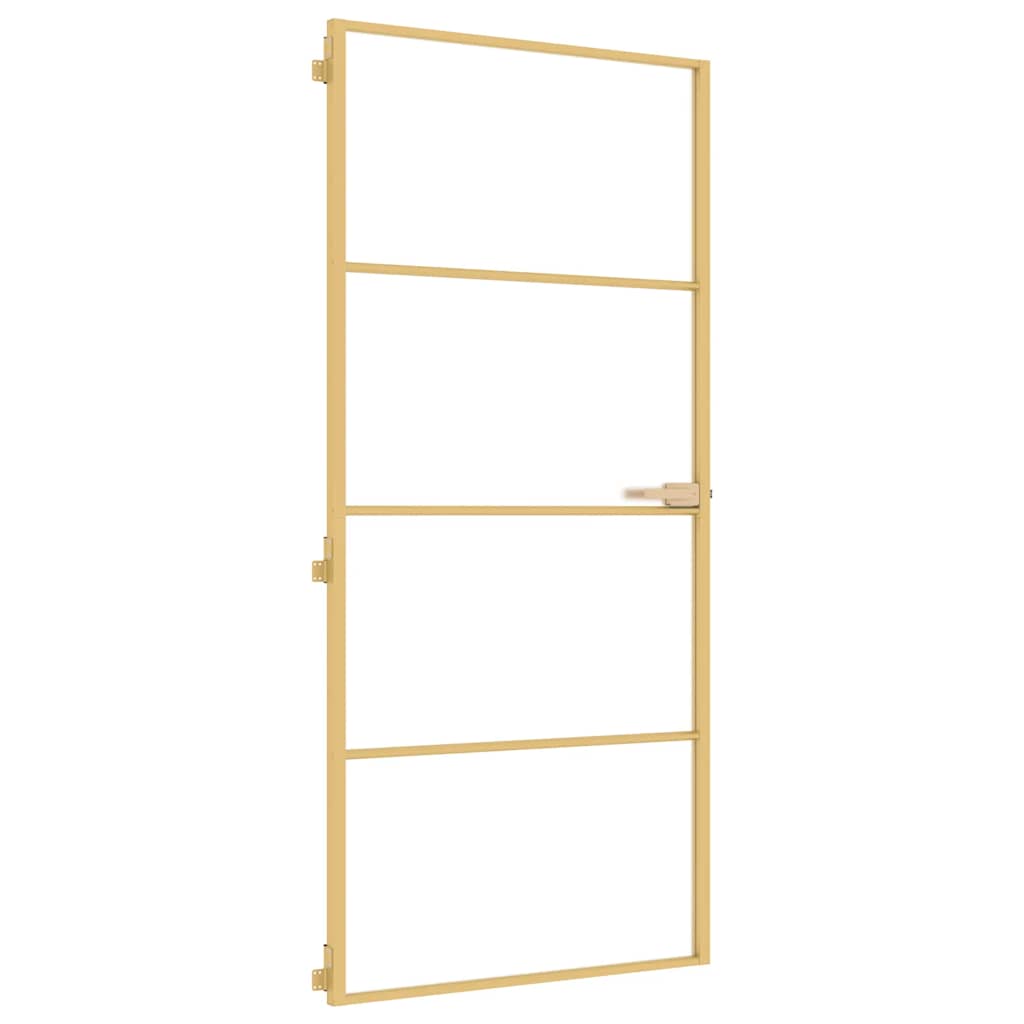 Thumbnail - vidaXL Innentür Schlank Golden 93x201,5 cm Hartglas und Aluminium