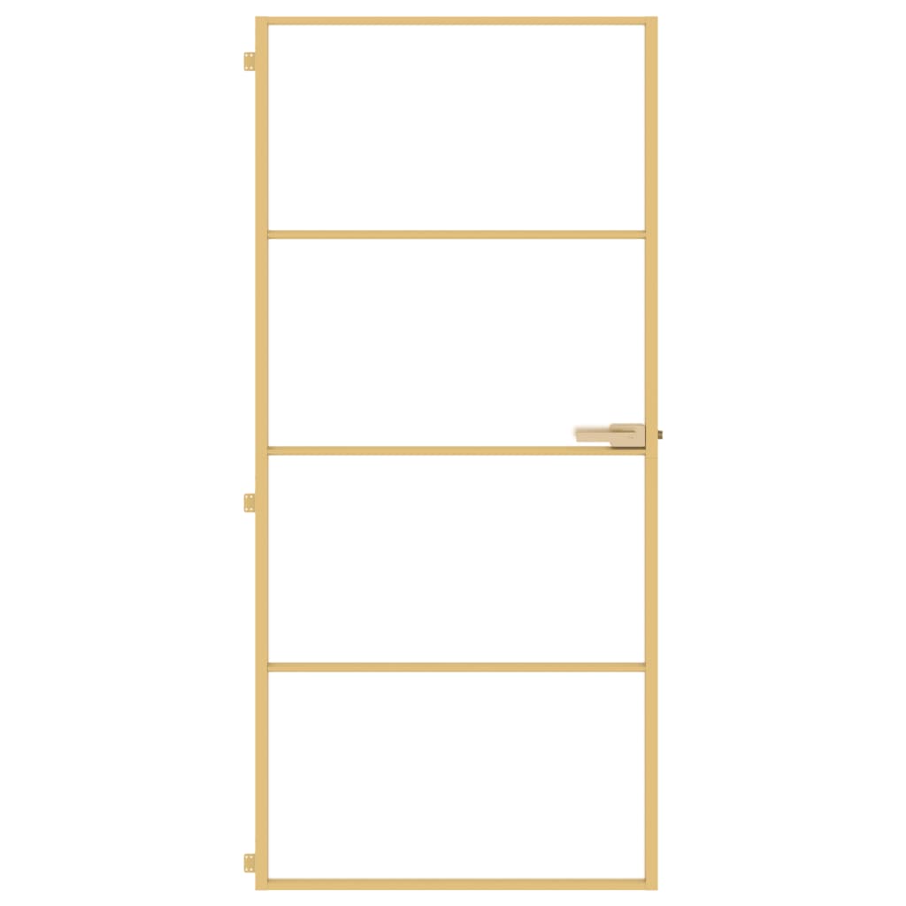 vidaXL Ușă interioară Slim auriu 93x201,5cm sticlă securizată/aluminiu