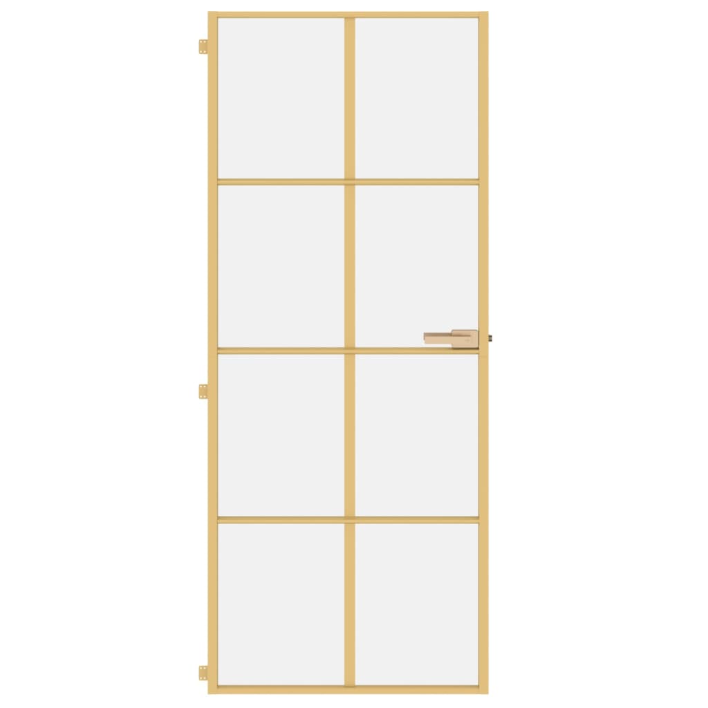 vidaXL Ușă de interior Slim auriu 83x201,5cm sticlă temperată/aluminiu
