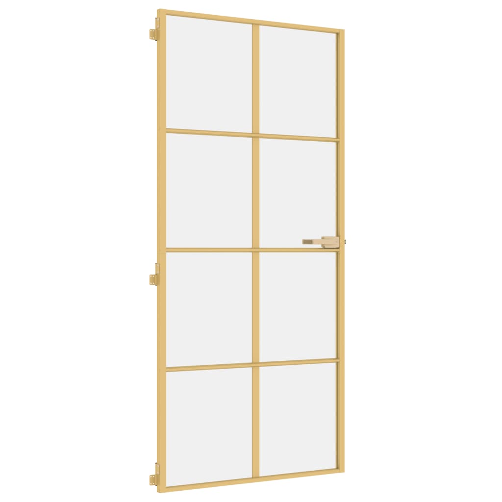 Ușă interioară Slim auriu 93×201,5cm sticlă securizată/aluminiu