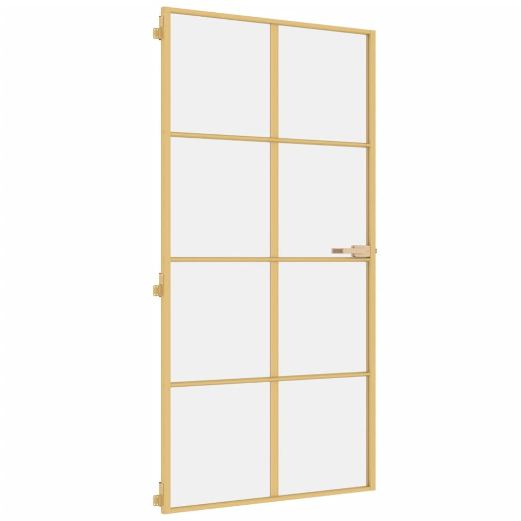Ușă interior Slim auriu 102,5×201,5cm sticlă temperată/aluminiu