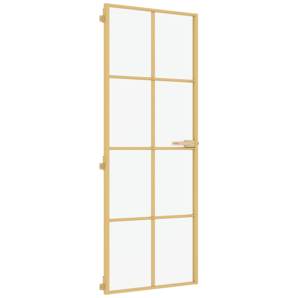 Ușă interior Slim auriu 76×201,5 cm sticlă securizată/aluminiu