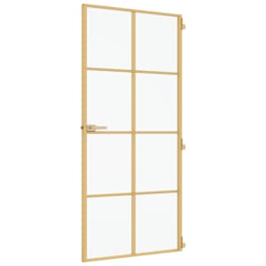 Interiérové dveře úzké zlaté 93x201,5 cm tvrzené sklo a hliník - obrázek 4