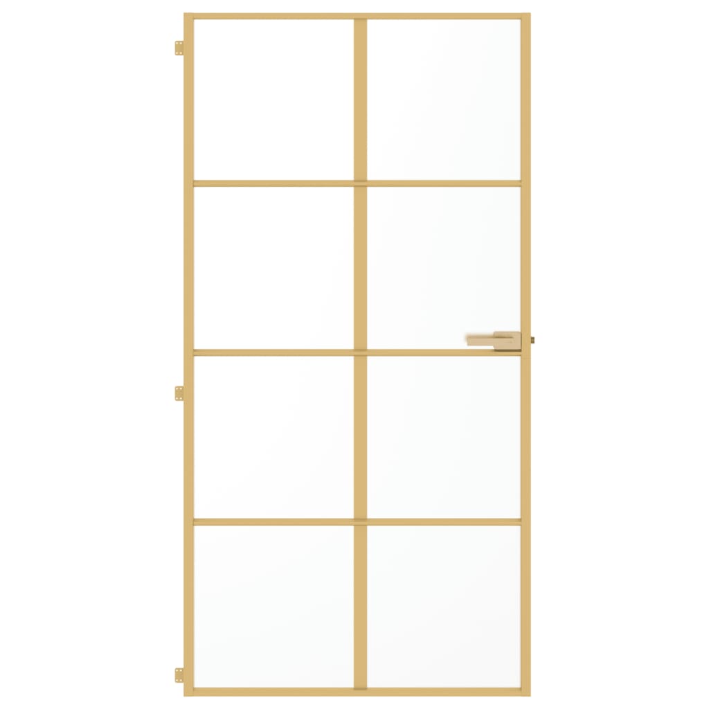vidaXL Ușă interior Slim auriu 102,5x201,5cm sticlă temperată/aluminiu