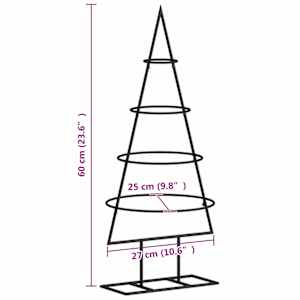 Kovový vánoční stromeček pro dekorace černý 60 cm - obrázek 7