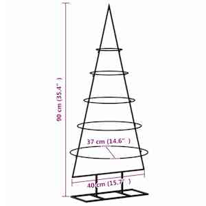 Kovový vánoční stromeček pro dekorace černý 90 cm - obrázek 7