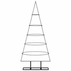 Kovový vánoční stromeček pro dekorace černý 125 cm - obrázek 3