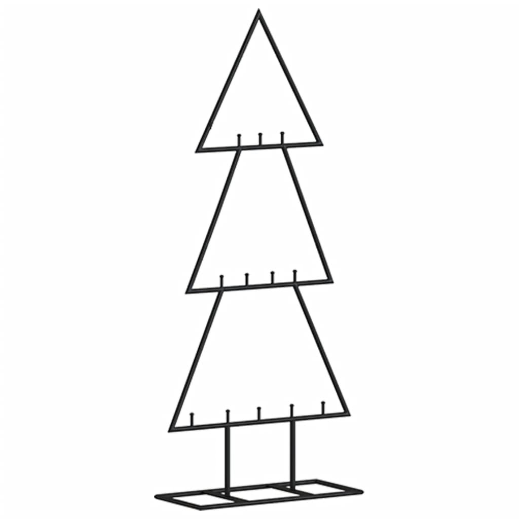 Brad de Crăciun din metal pentru decor, negru, 60 cm