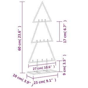 Kovový vánoční stromeček pro dekorace černý 60 cm - obrázek 7