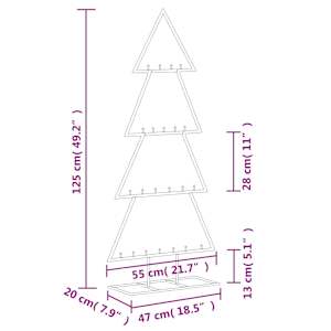 Kovový vánoční stromeček pro dekorace černý 125 cm - obrázek 7
