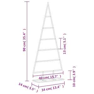 Kovový vánoční stromeček pro dekorace černý 90 cm - obrázek 7
