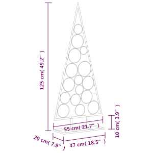 Kovový vánoční stromeček pro dekorace černý 125 cm - obrázek 7