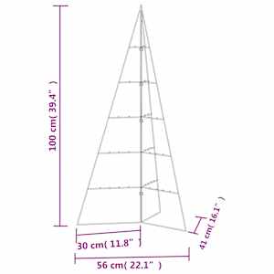 Kovový vánoční stromeček pro dekorace černý 100 cm - obrázek 7