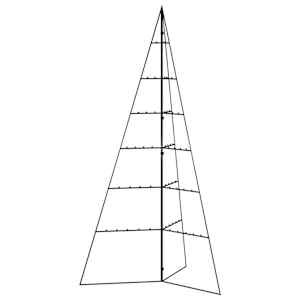 vidaXL metallist kunstkuusk kaunistuseks, must, 140 cm