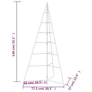 Kovový vánoční stromeček pro dekorace černý 140 cm - obrázek 7