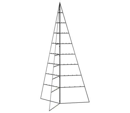 vidaXL Metal Christmas Tree Black Powder-coated steel 70.9 in