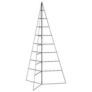 vidaXL Metal Christmas Tree Black Powder-coated steel 70.9 in