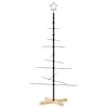vidaXL metallist kunstkuusk puidust alusega, must, 120 cm