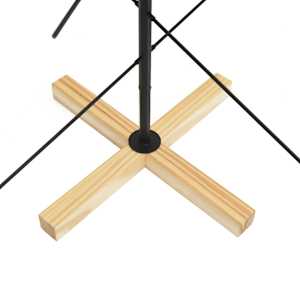 Kovový vánoční stromeček s dřevěnou základnou černý 120 cm - obrázek 6