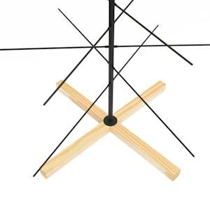 Kovový vánoční stromeček s dřevěnou základnou černý 150 cm - obrázek 6