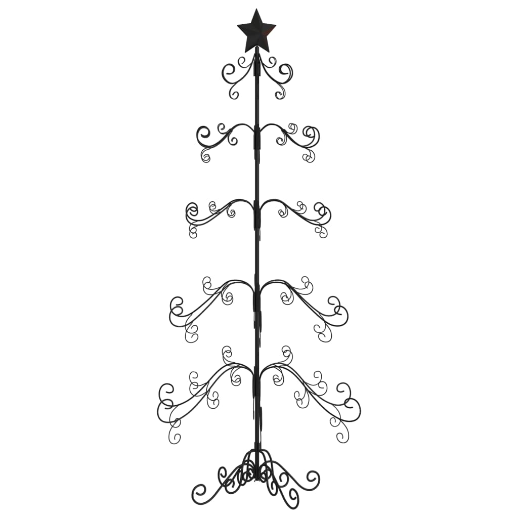Image of vidaXL Metal Christmas Tree for Decoration Black 150 cm