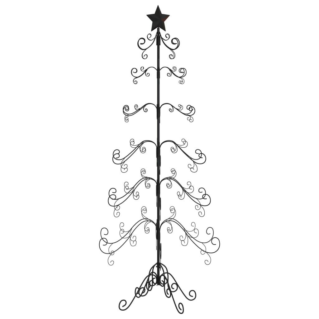 Image of vidaXL Metal Christmas Tree for Decoration Black 180 cm