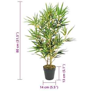 Umělý bambus 368 listů 80 cm zelený - obrázek 4