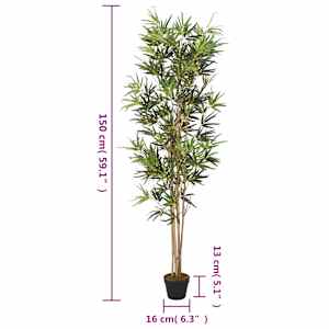 Umělý bambus 828 listů 150 cm zelený - obrázek 4