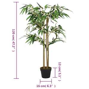 Umělý bambus 760 listů 120 cm zelený - obrázek 4