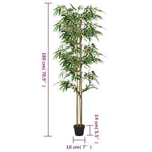 Umělý bambus 1 216 listů 180 cm zelený - obrázek 4