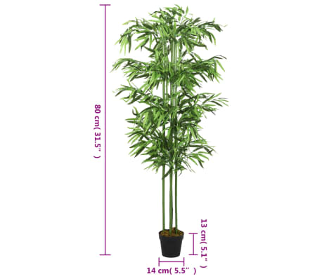 vidaXL Konstväxt bambu 240 blad 80 cm grön vidaXL.se