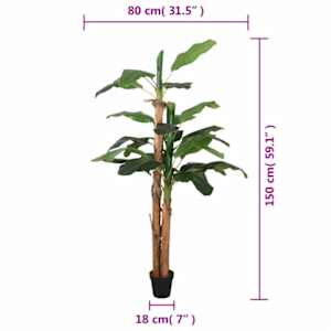 Umělý banánovník 18 listů 150 cm zelený - obrázek 5