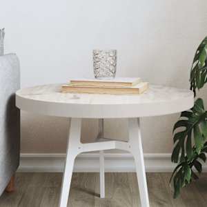 Mizna plošča okrogla bela Ø50x3 cm trdna borovina