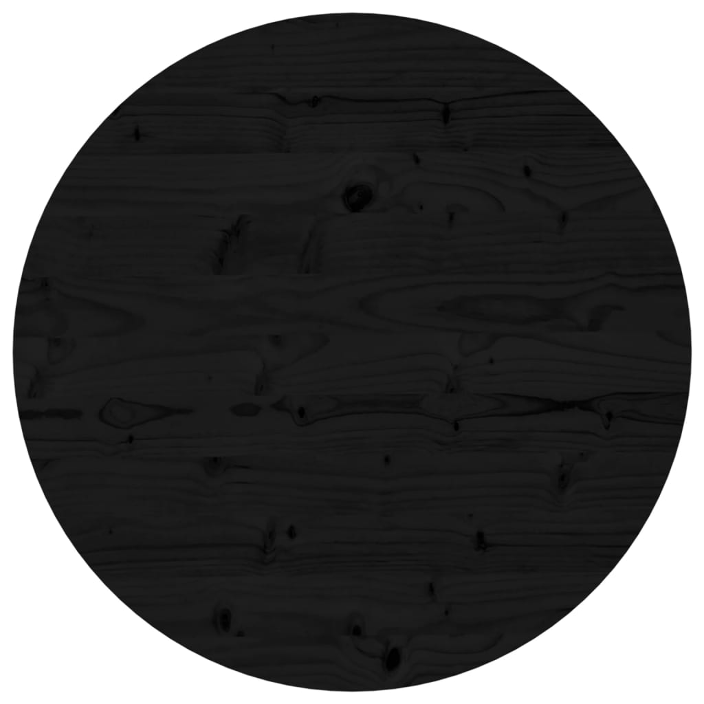 vidaXL Tafelblad rond Ø60x3 cm massief grenenhout zwart