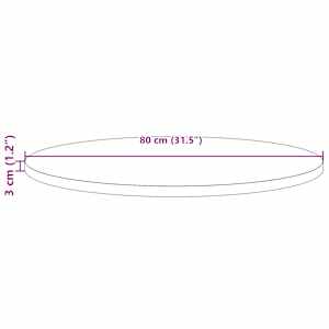 Stolní deska kulatá bílá Ø 80 x 3 cm masivní borové dřevo - obrázek 8