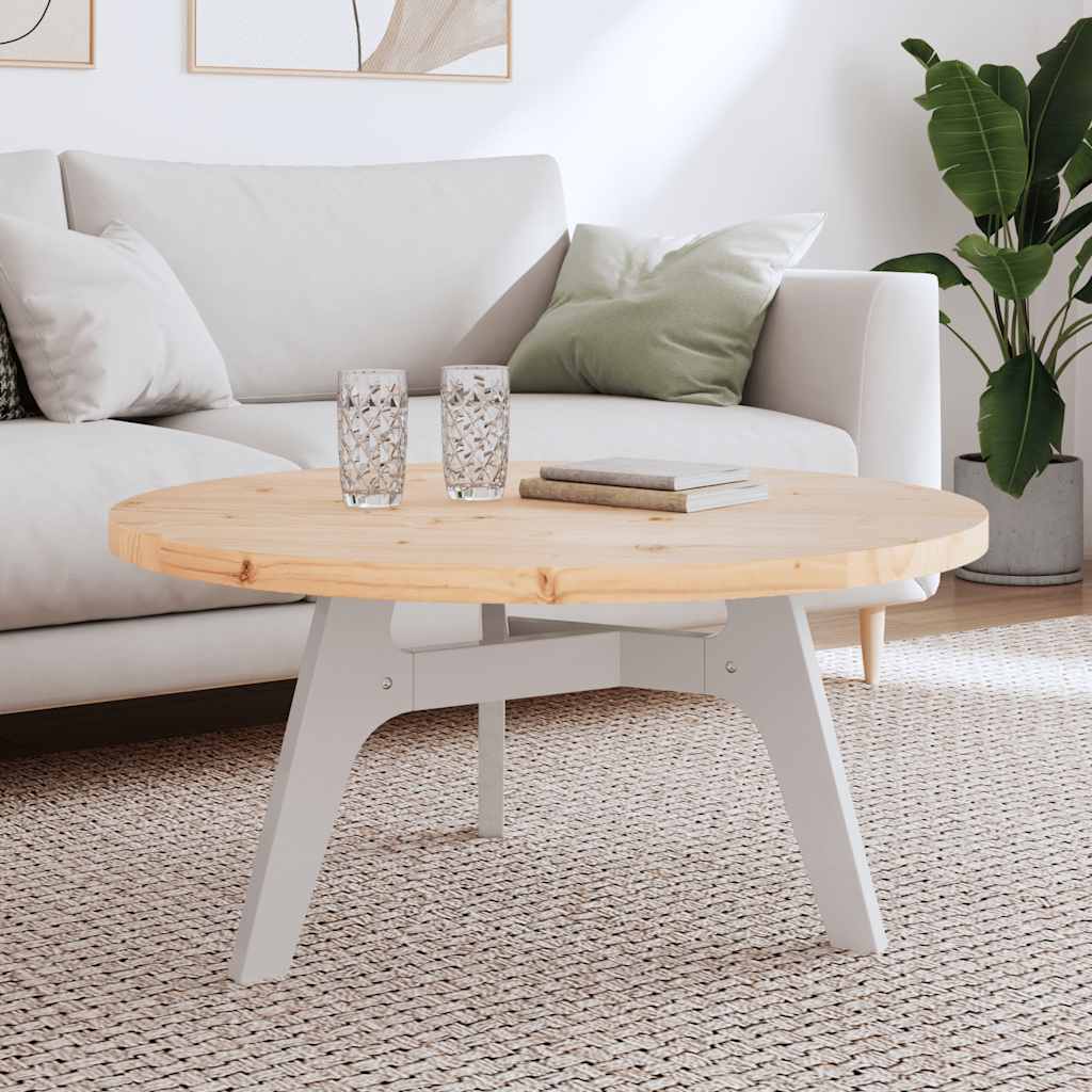 vidaXL bordplade Ø90x3 cm rund massivt fyrretræ
