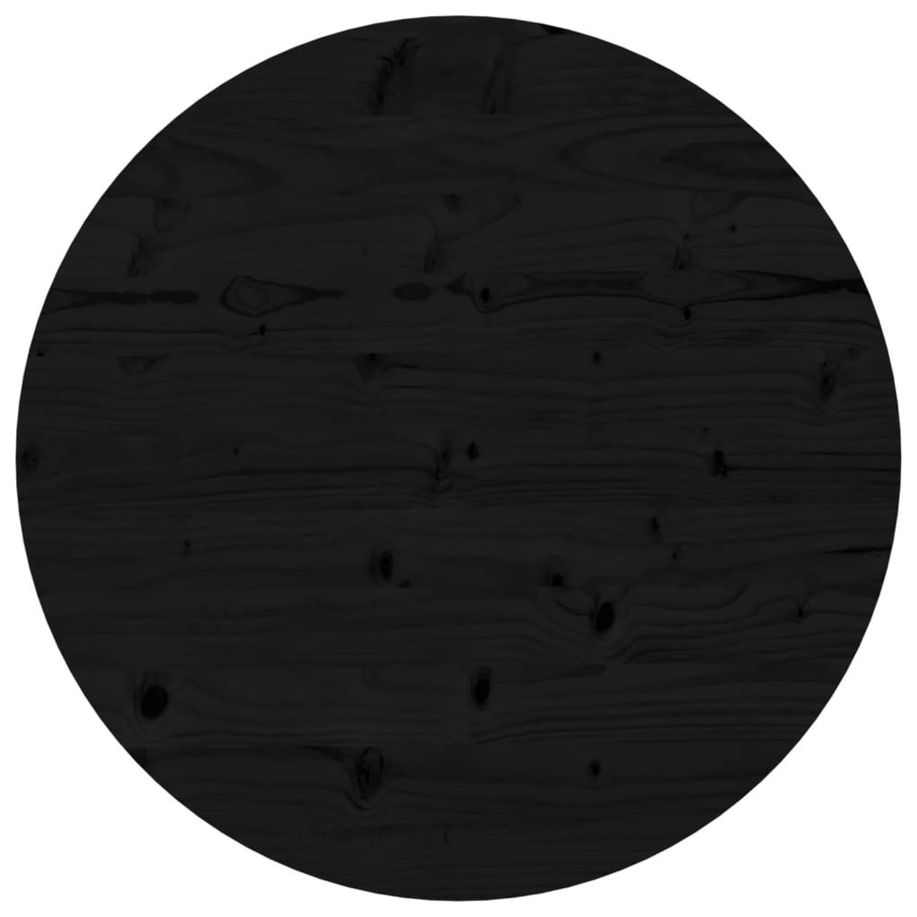 vidaXL Tafelblad rond Ø90x3 cm massief grenenhout zwart