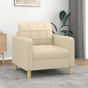 Křeslo krémové 60 cm textil - obrázek 1