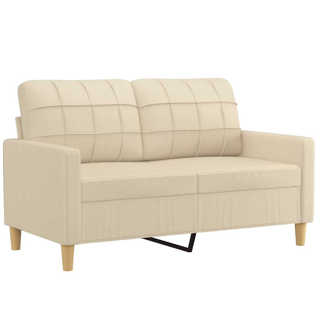 vidaXL 2místná pohovka krémová 120 cm textil