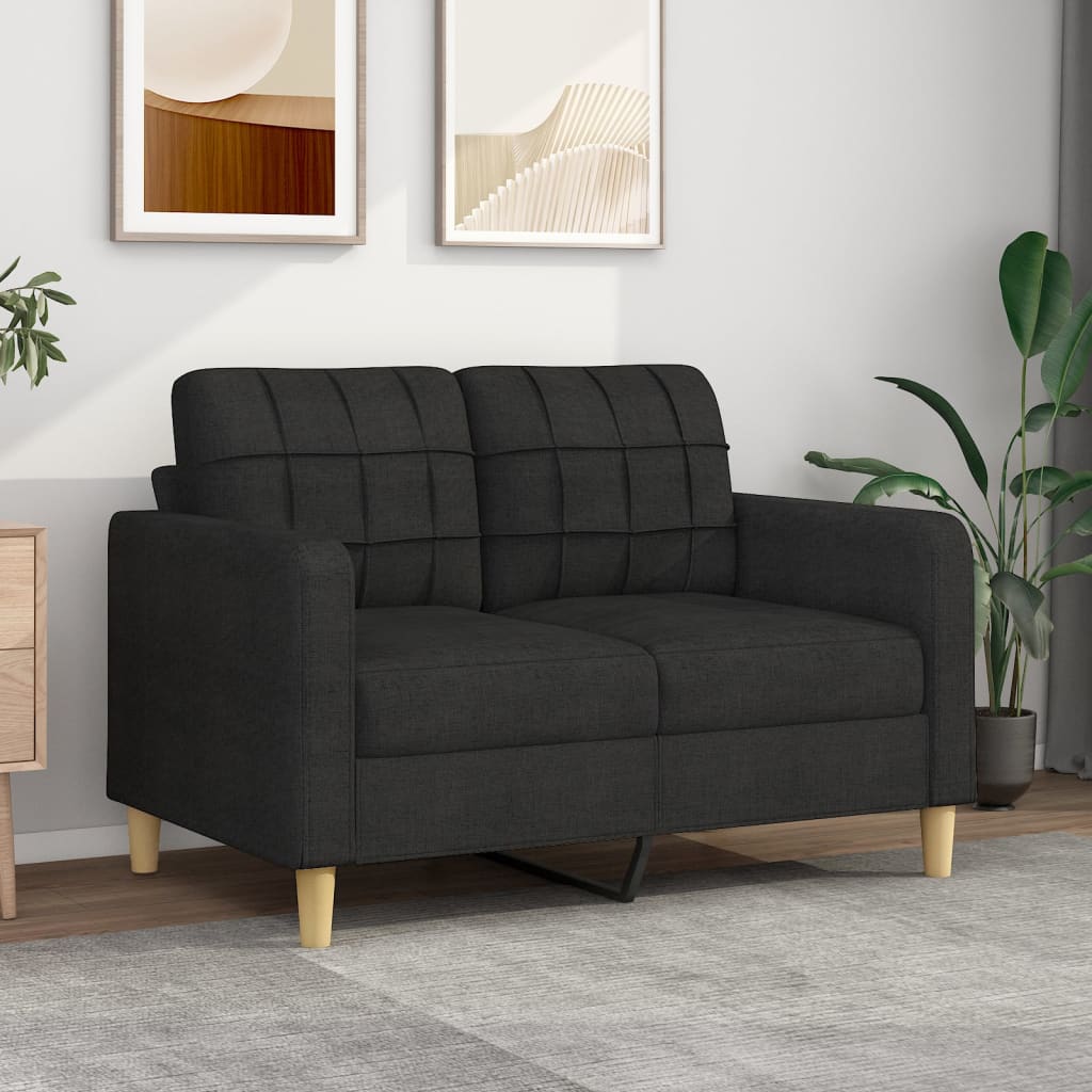 vidaXL 2-Sitzer-Sofa Schwarz 120 cm Stoff