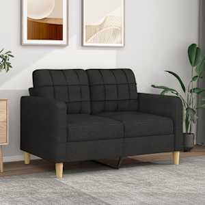 2místná pohovka černá 120 cm textil - obrázek 1