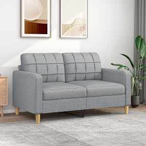2místná pohovka světle šedá 140 cm textil
